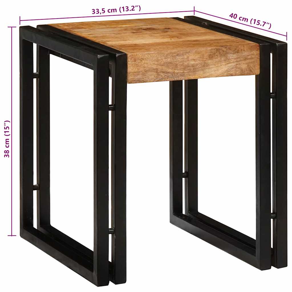 Nestingtisch 3 pcs Massives raues Mangoholz und ein Metall