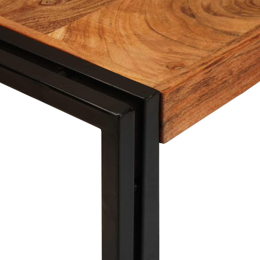 Beistelltische 3 pcs Braun und Schwarz Massivholz Akazie