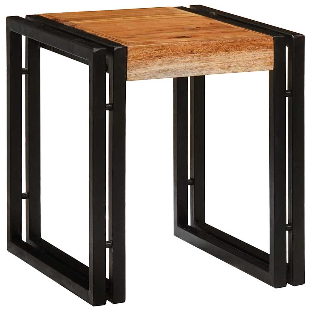 Beistelltische 3 pcs Braun und Schwarz Massivholz Akazie