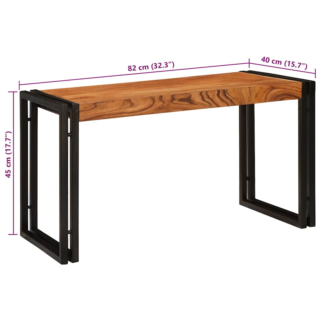 Beistelltische 3 pcs Braun und Schwarz Massivholz Akazie