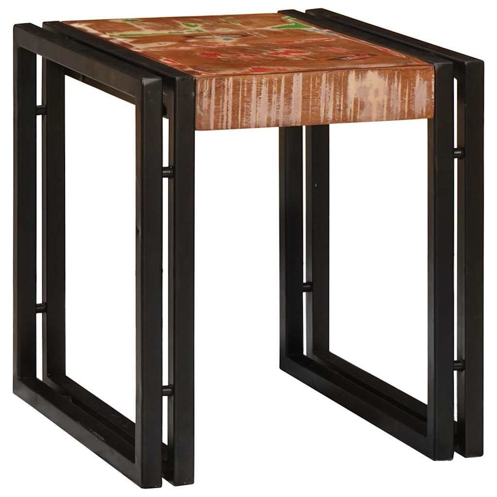 Nestingtisch 3 pcs Braun und Schwarz recyceltes Massivholz