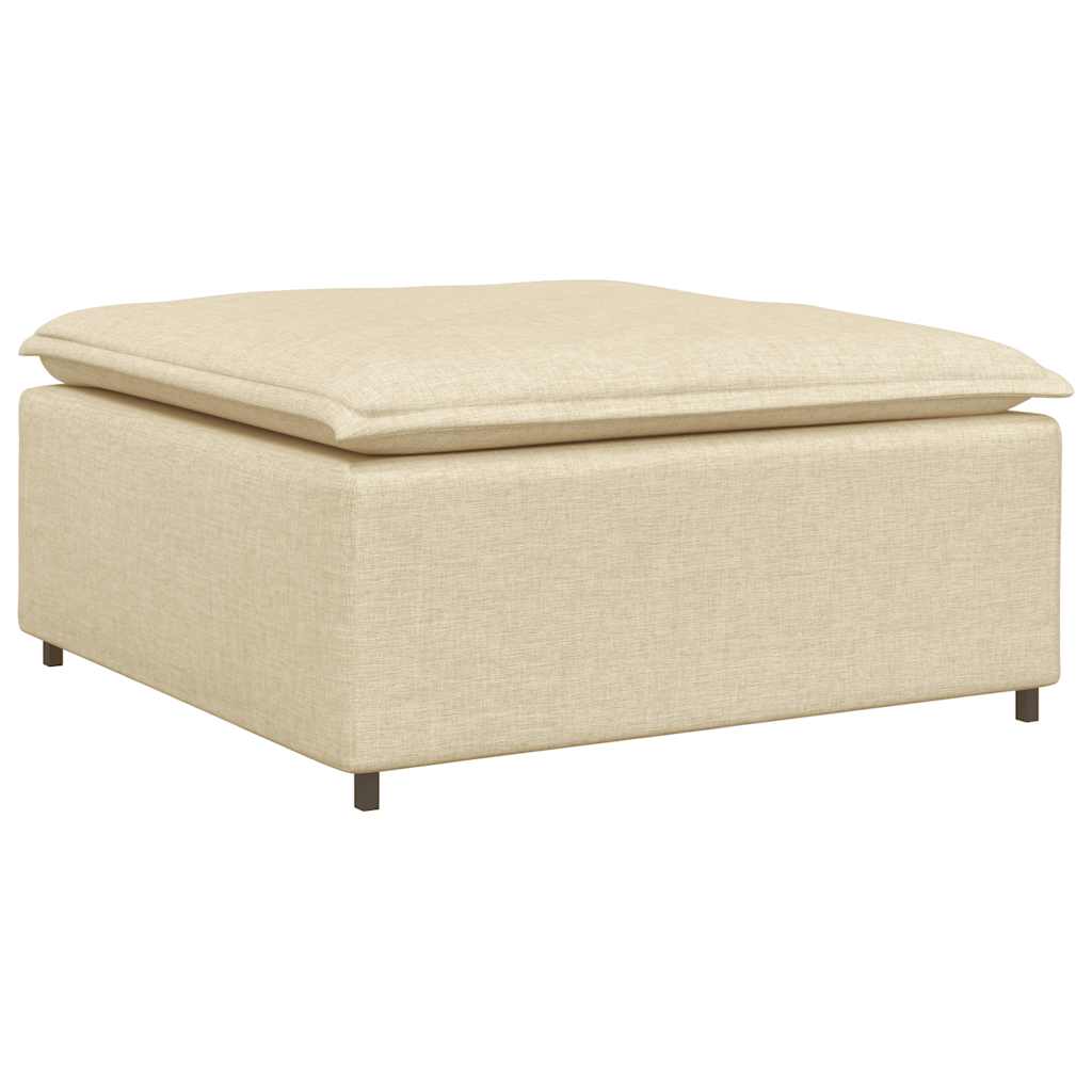 Modulares Sofa mit Fußhocker und Kissen Cream
