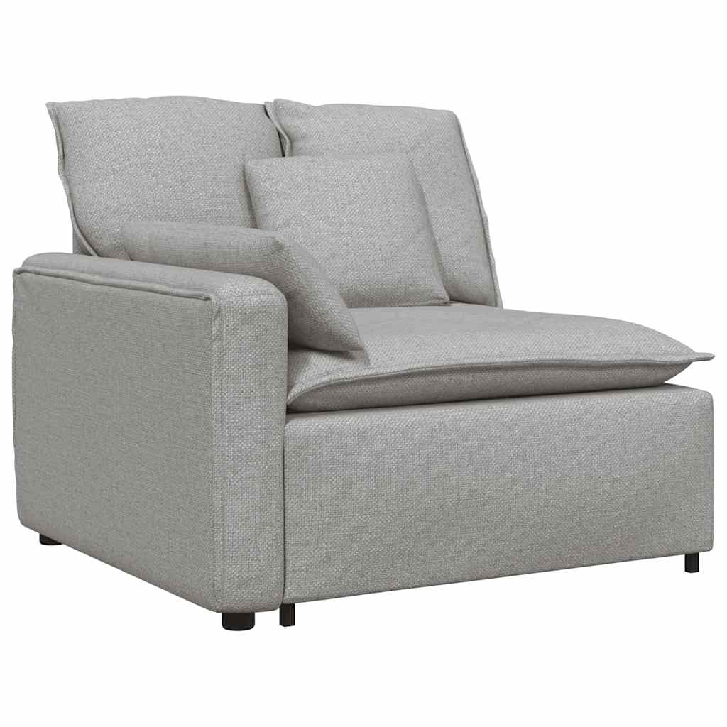 Modulares Sofa mit Fußhocker und Kissen Wolkengrau