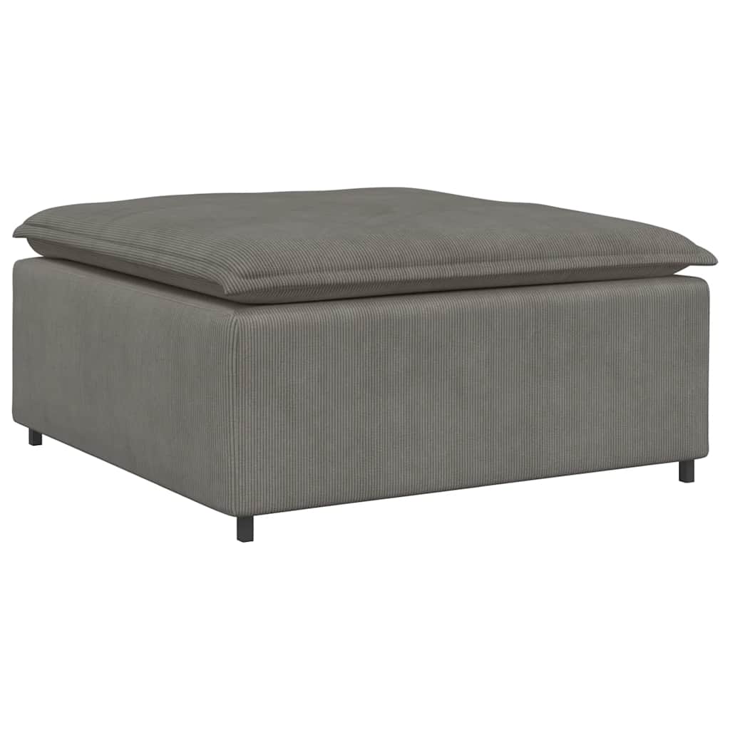 Modulares Sofa mit Fußhocker und Kissen Hellgrau