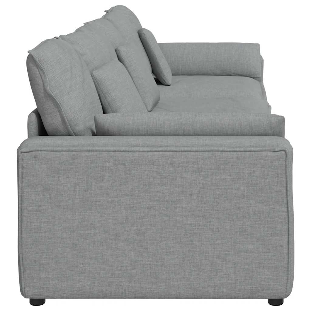 Modulares Sofa mit Kissen Hellgrau