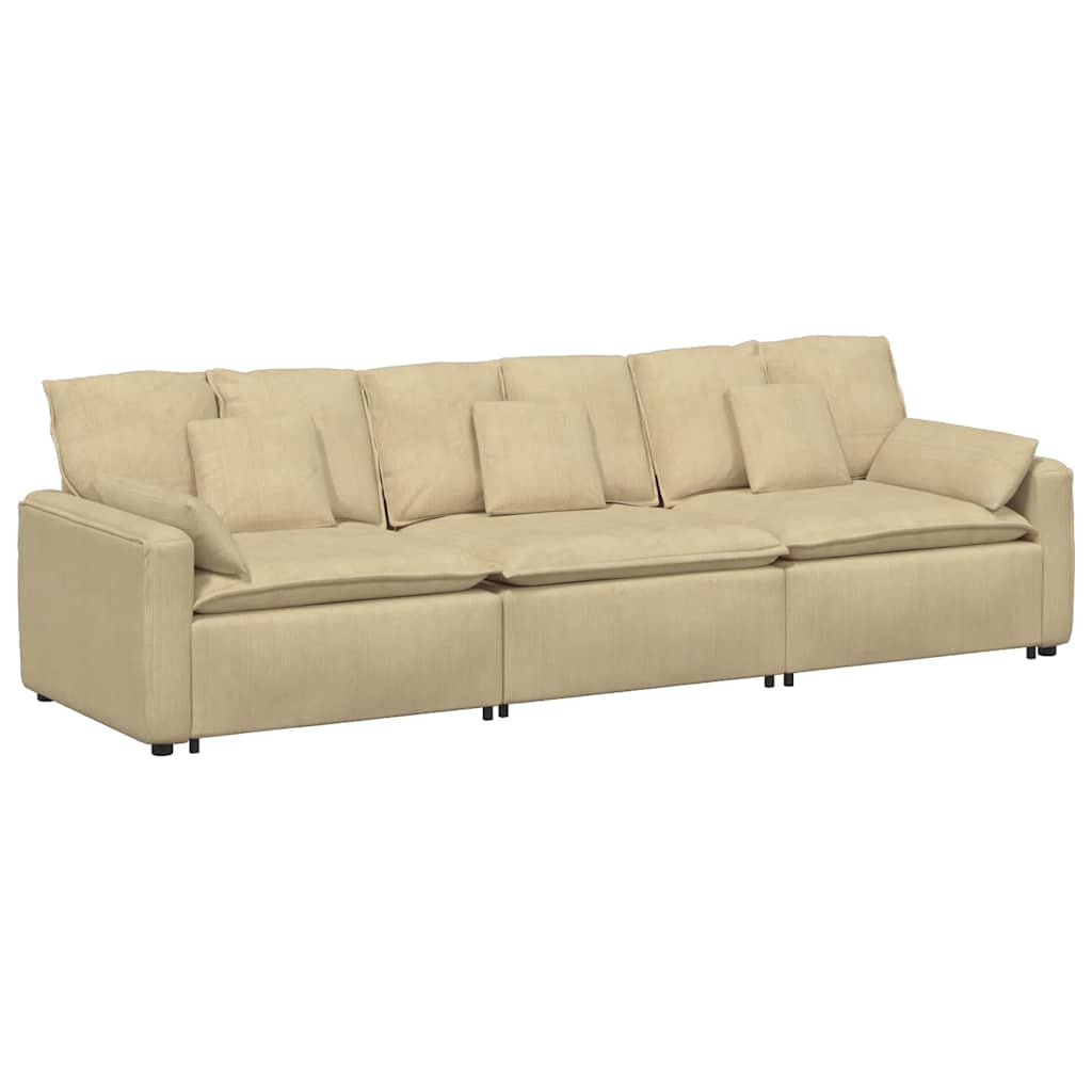 Modulares Sofa mit Kissen Graugrün