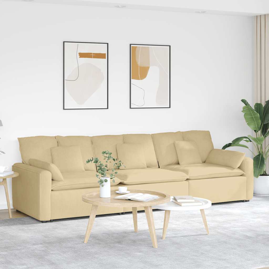 Modulares Sofa mit Kissen Graugrün