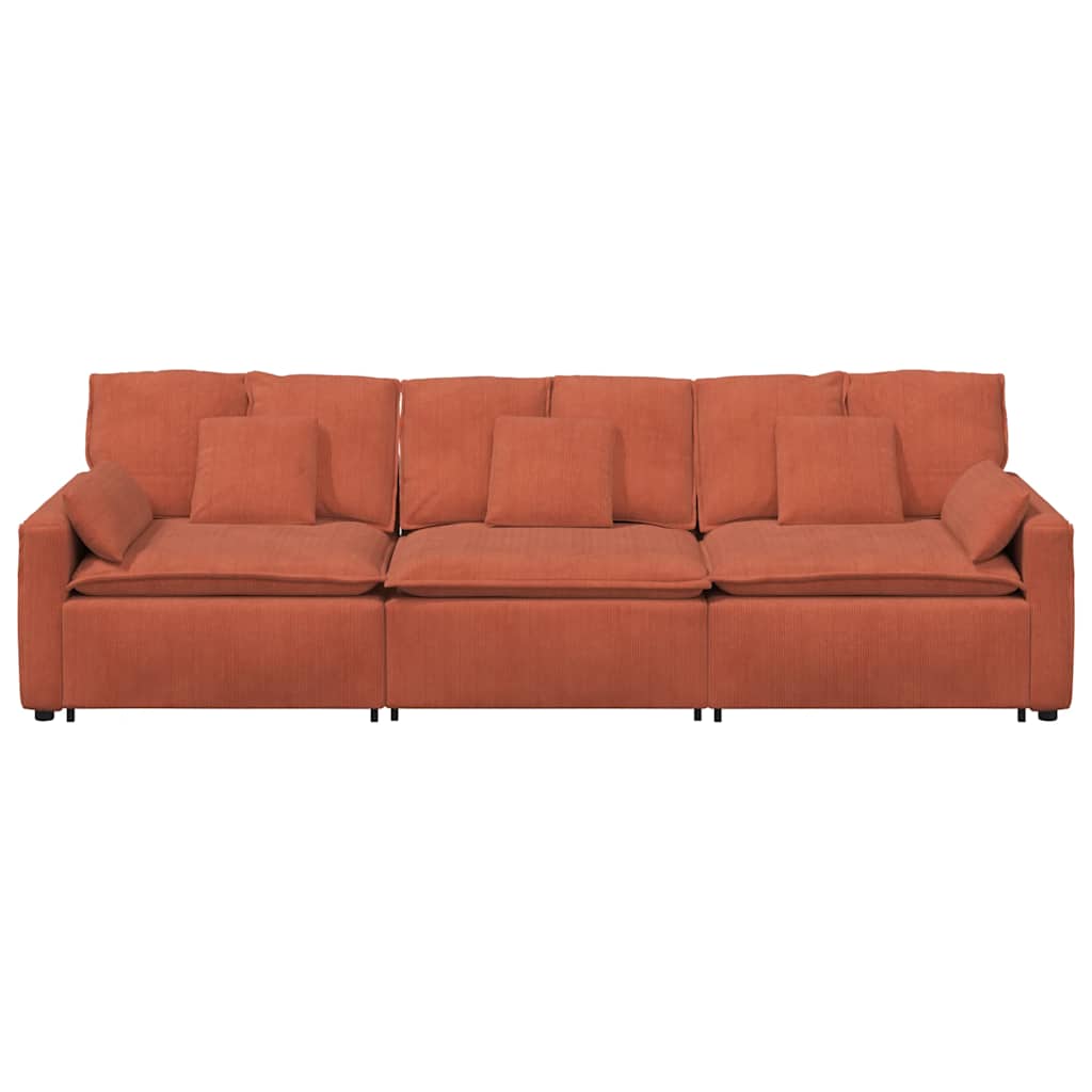 Modulares Sofa mit Kissen Rot Orange