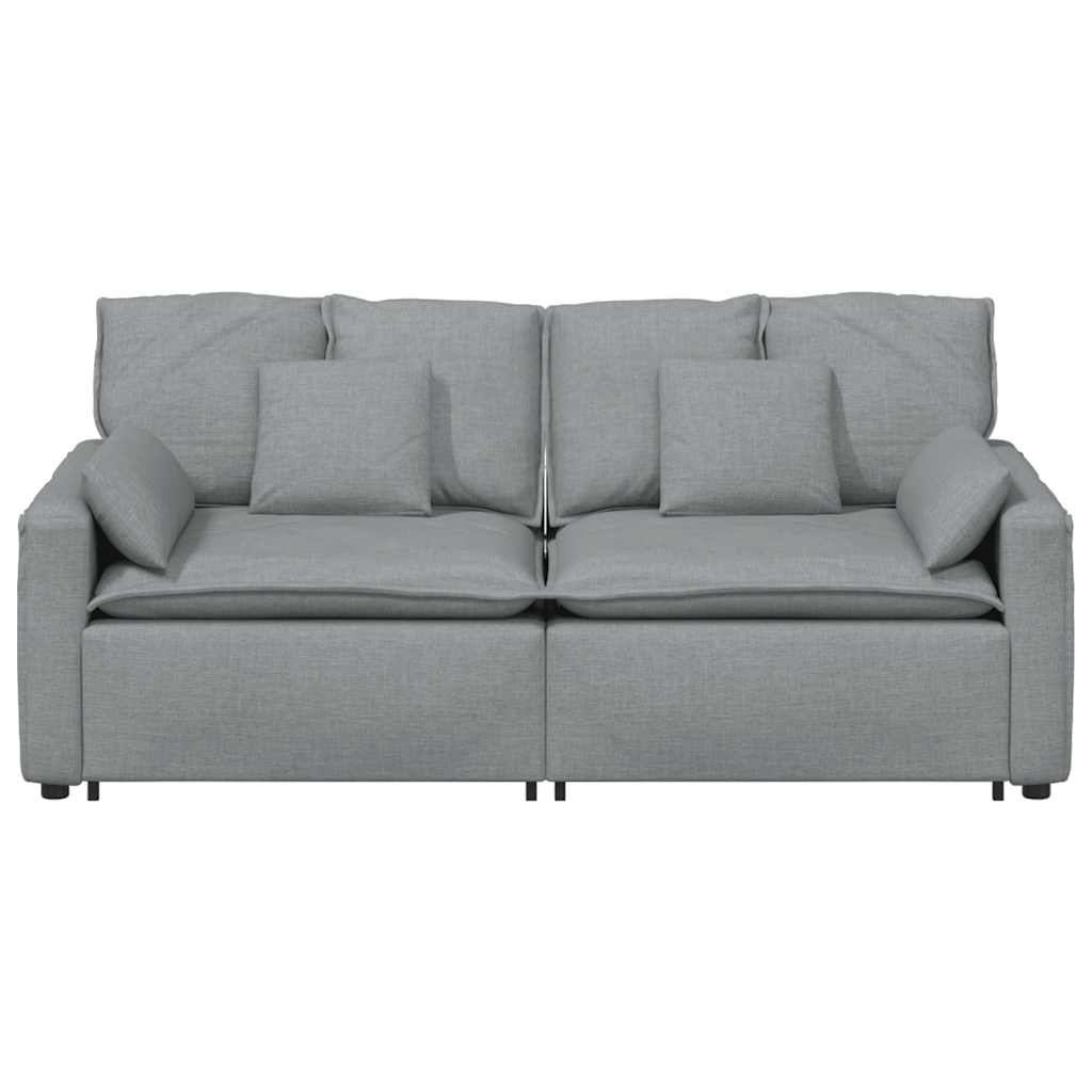 Modulares Sofa mit Kissen Hellgrau