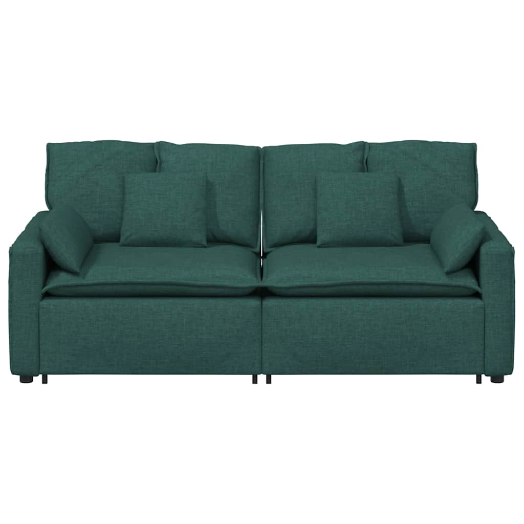 Modulares Sofa mit Kissen Dunkelgrün