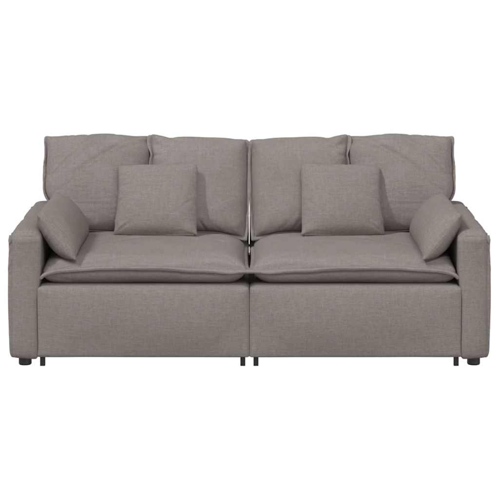 Modulares Sofa mit Kissen Taupe
