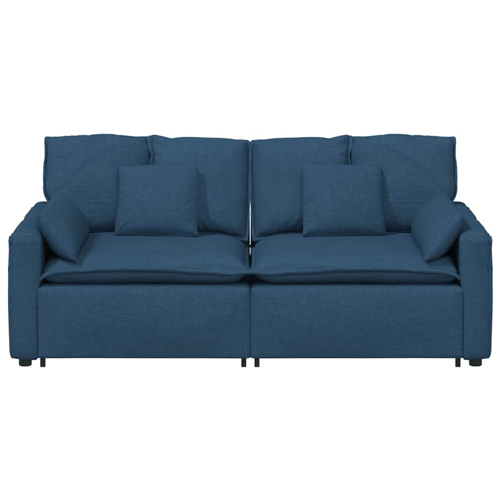 Modulares Sofa mit Kissen Blau