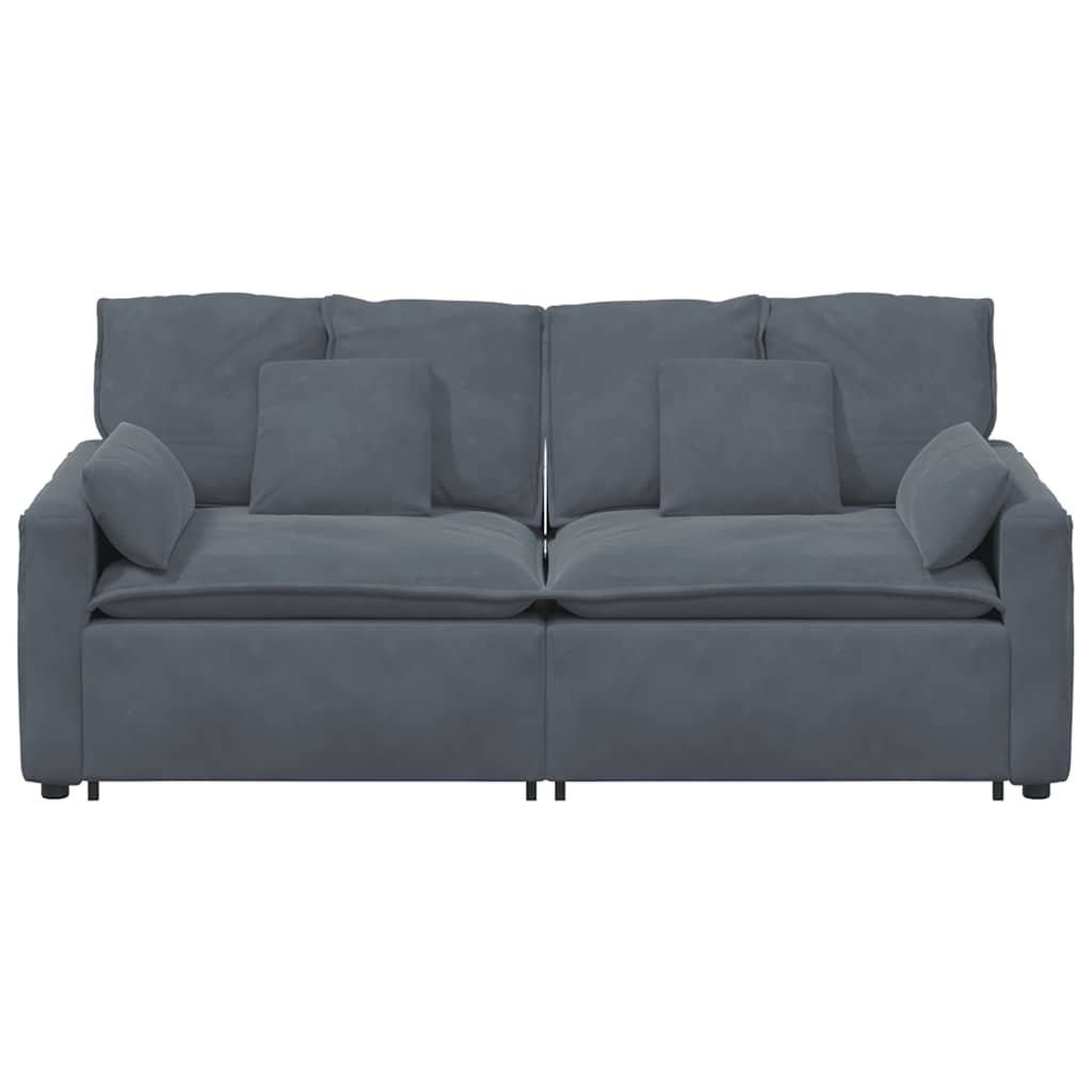 Modulares Sofa mit Kissen Dunkelgrau