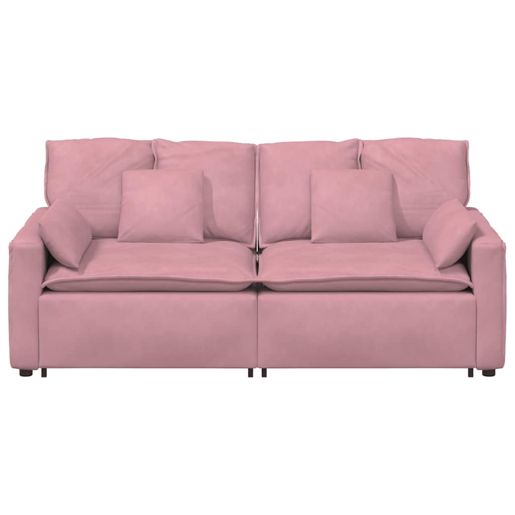 Modulares Sofa mit Kissen Rosa