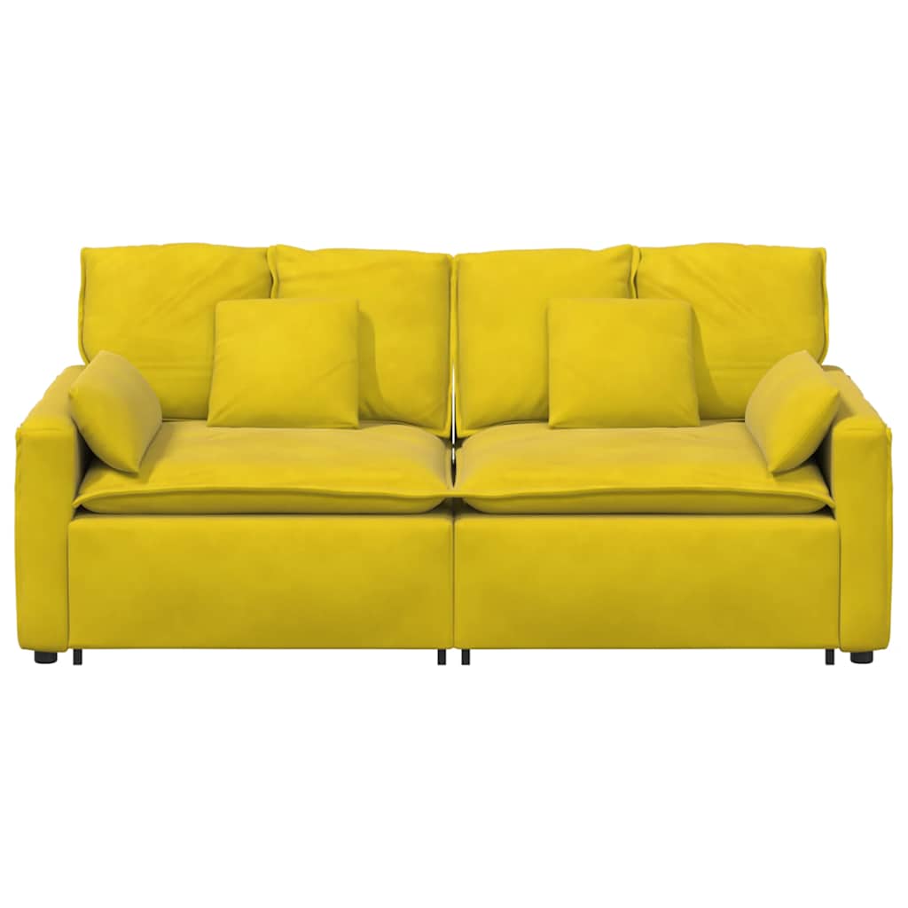 Modulares Sofa mit Kissen Gelb