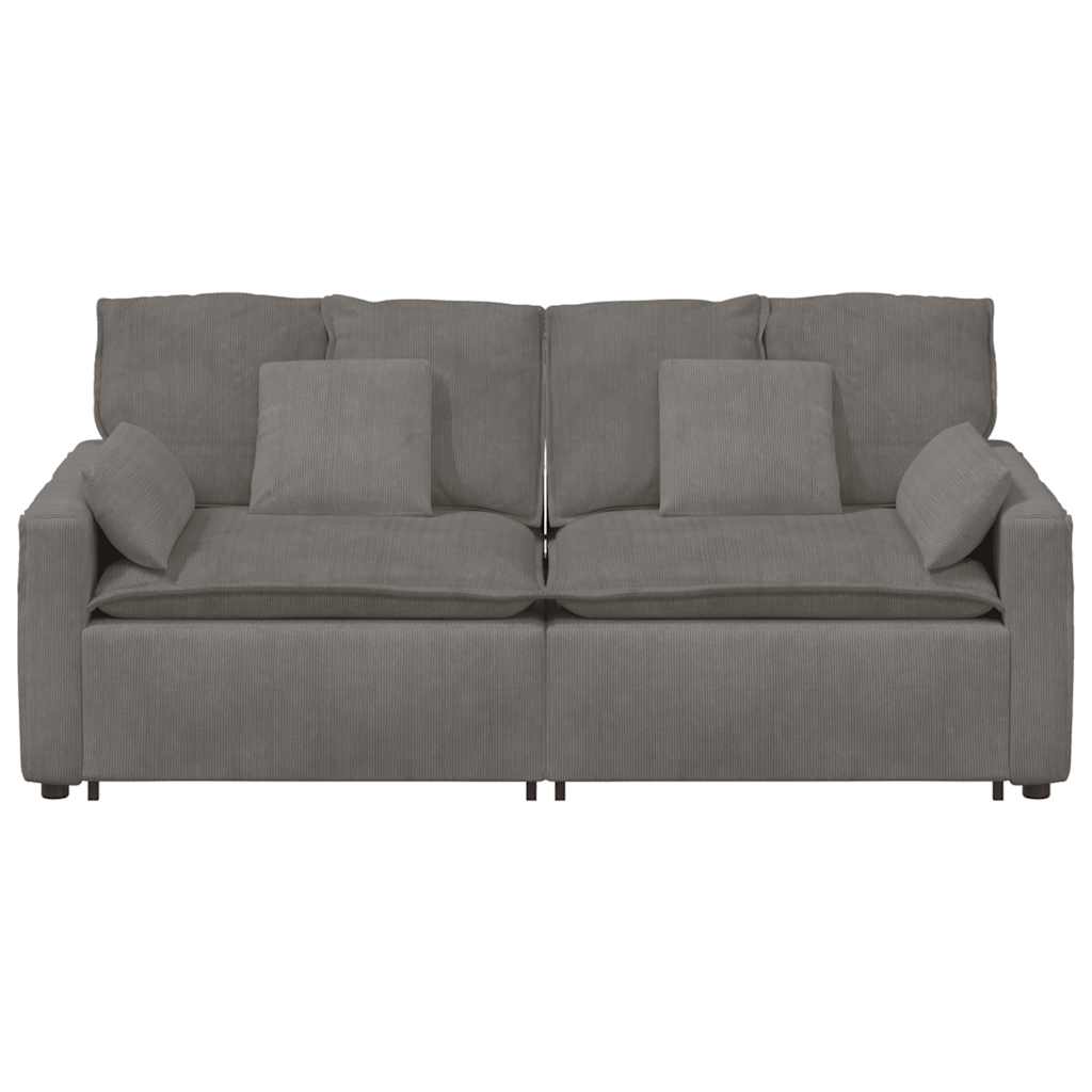 Modulares Sofa mit Kissen Hellgrau
