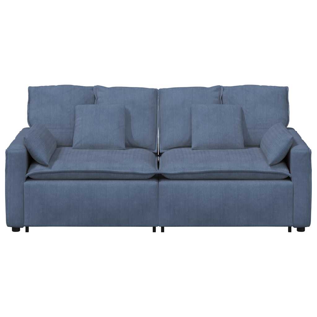 Modulares Sofa mit Kissen Blau