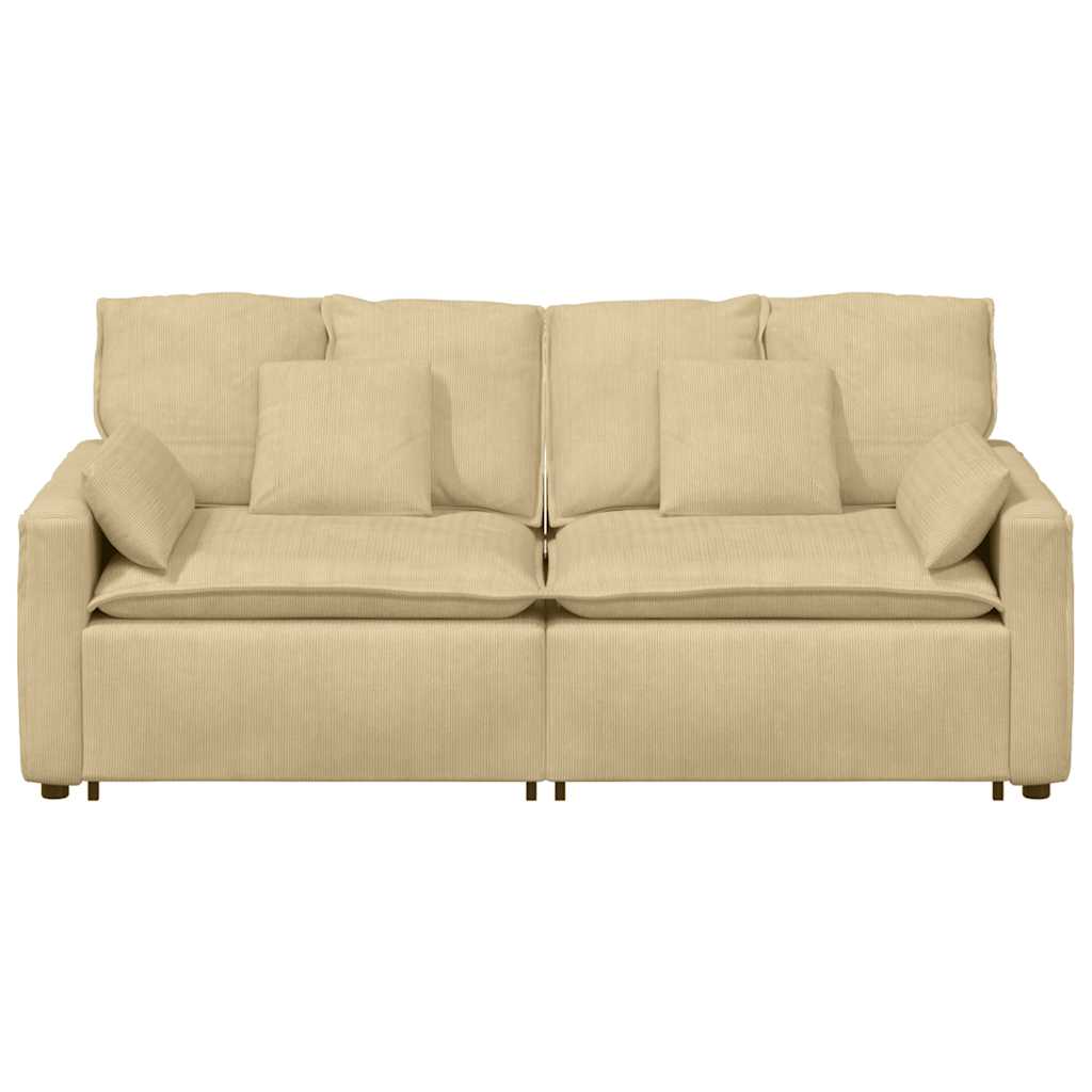 Modulares Sofa mit Kissen Graugrün