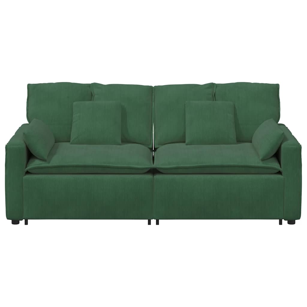 Modulares Sofa mit Kissen Dunkelgrün