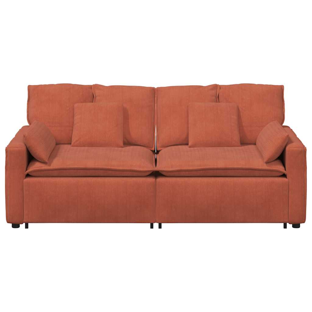 Modulares Sofa mit Kissen Rot Orange