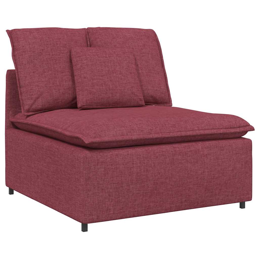 Modulares Sofa mit Kissen Stoff Weinrot