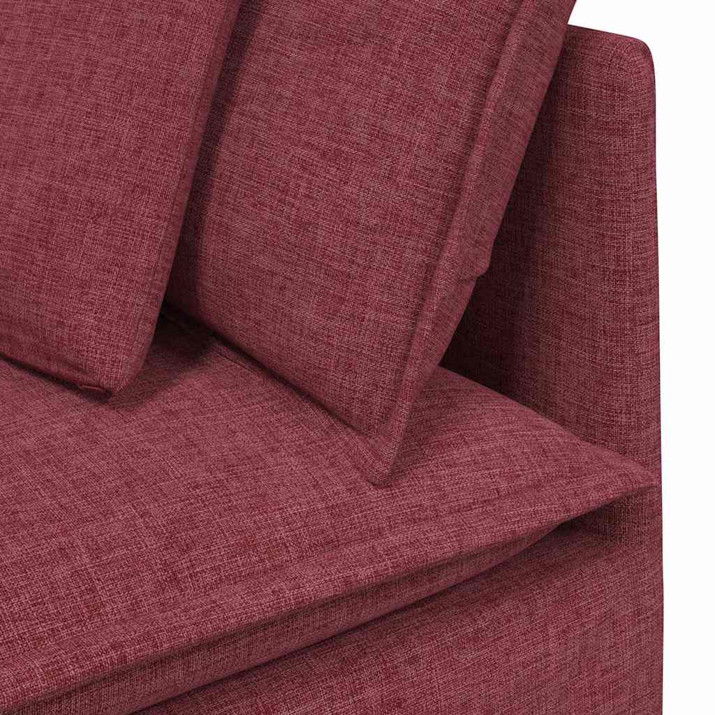 Modulares Sofa mit Kissen Stoff Weinrot