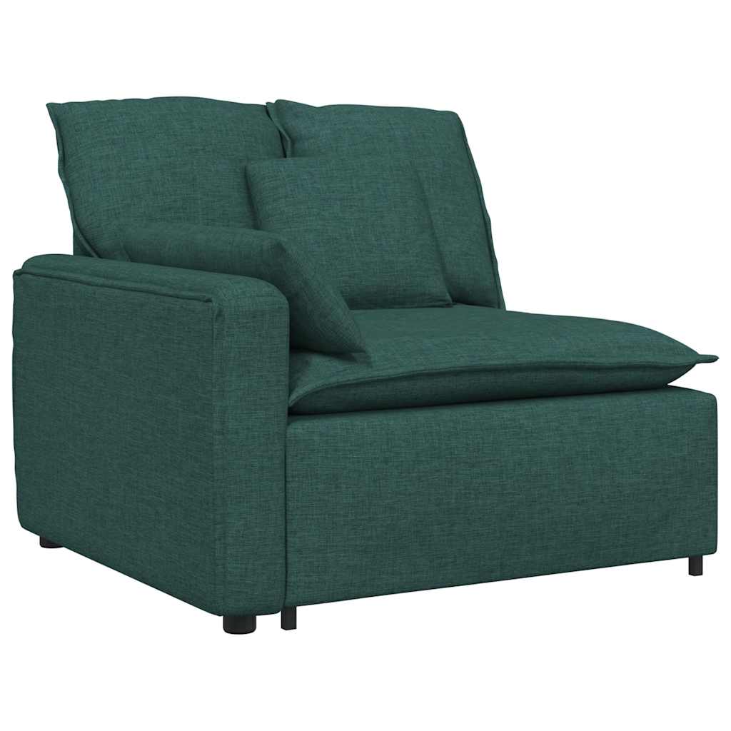 Modulares Sofa mit Kissen Stoff Dunkelgrün