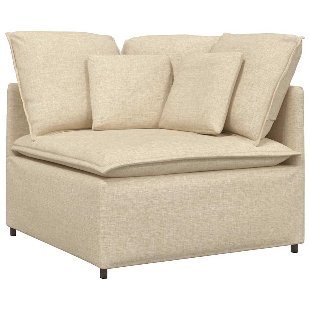 Modulares Sofa mit Kissen Stoff Creme
