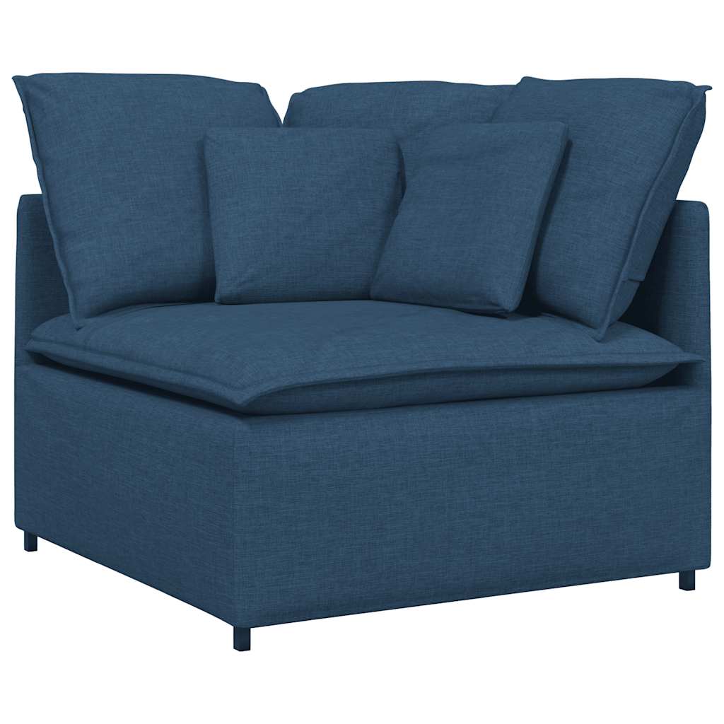 Modulares Sofa mit Kissen Stoff Blau