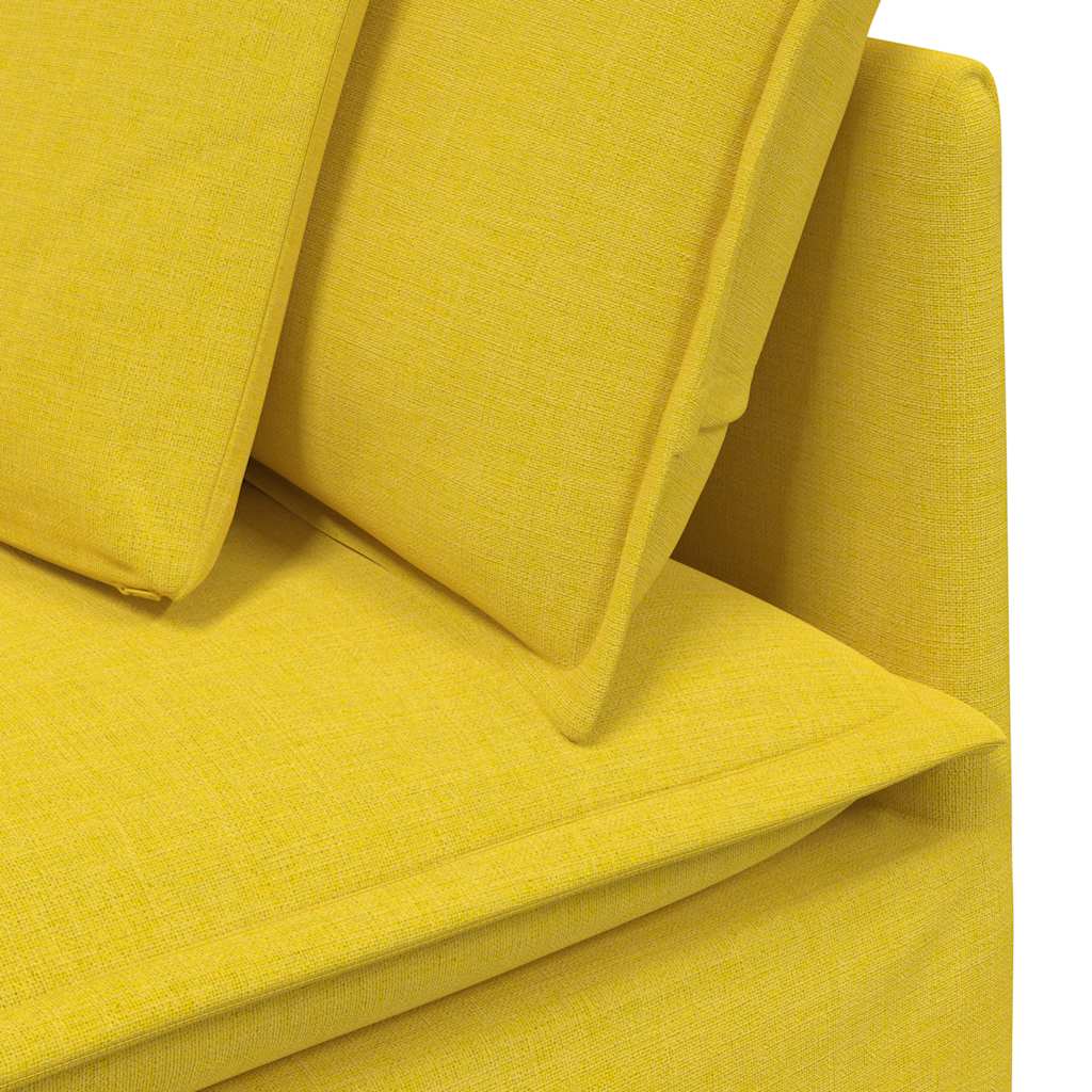 Modulares Sofa mit Kissen Stoff Hellgelb