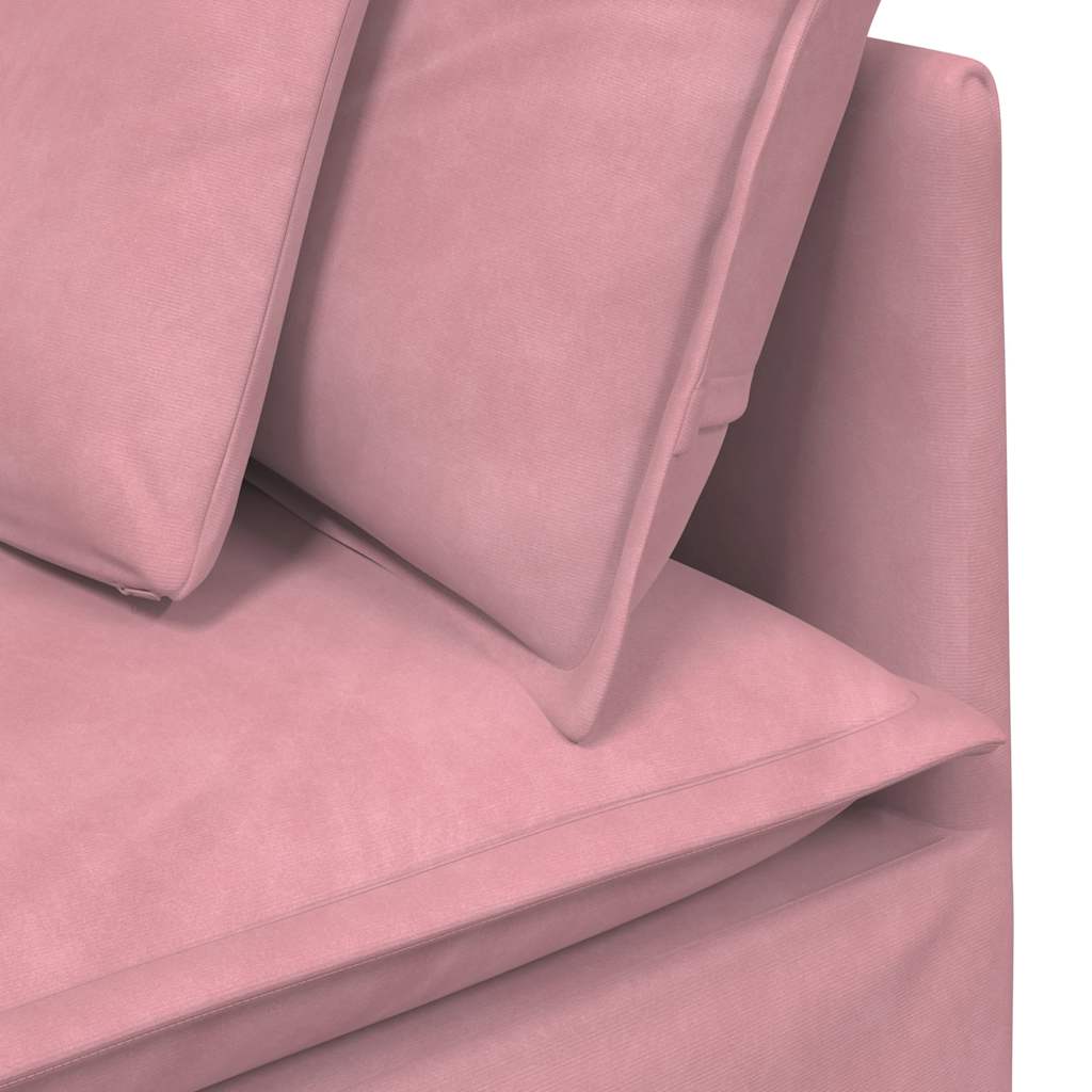 Modulares Sofa mit Kissen Samt Rosa