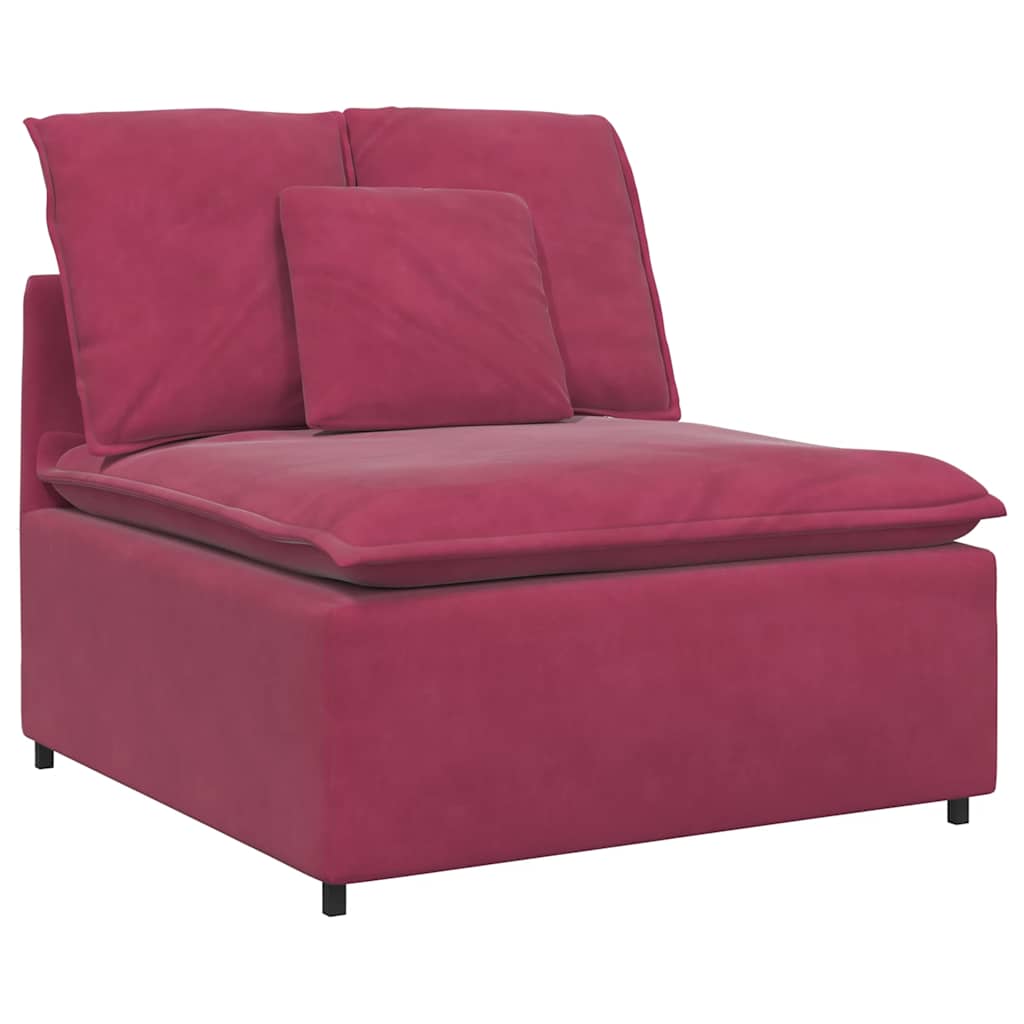 Modulares Sofa mit Kissen Samt Weinrot