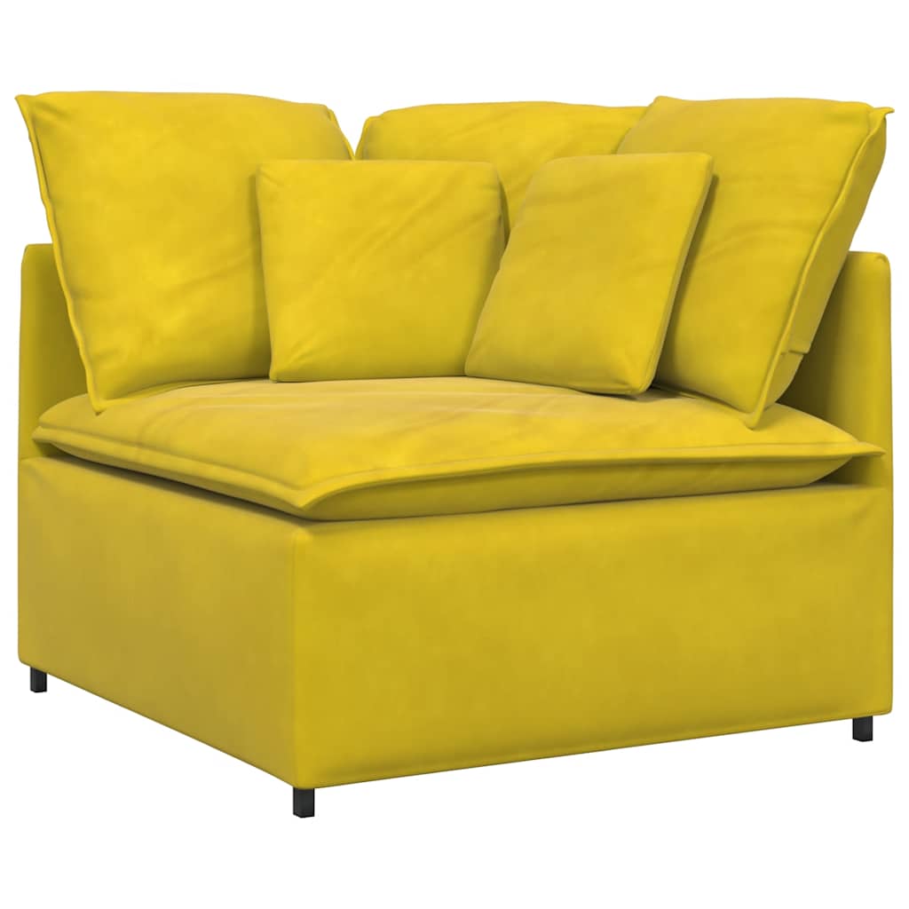 Modulares Sofa mit Kissen Samt Gelb
