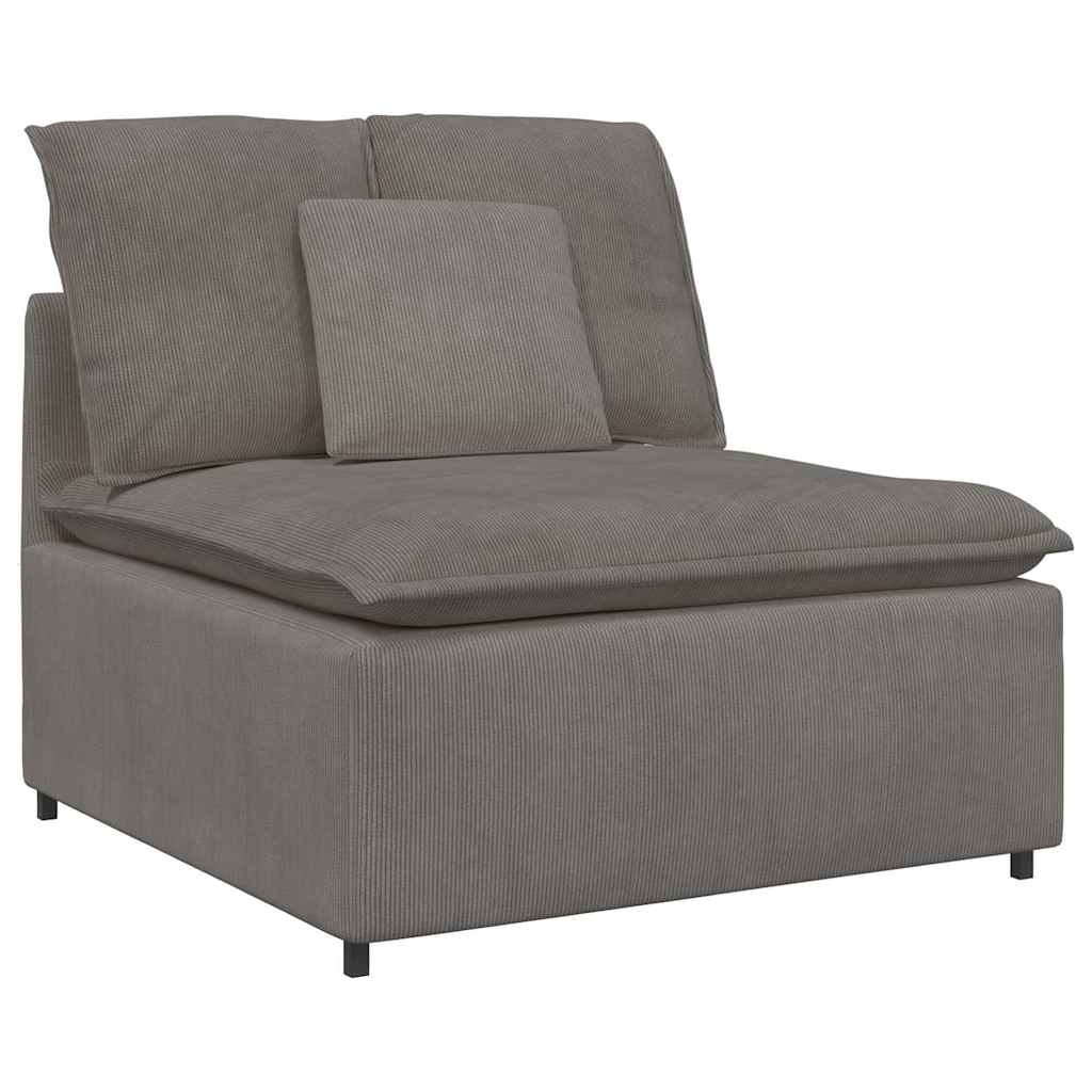 Modulares Sofa mit Kissen Cordstoff Hellgrau