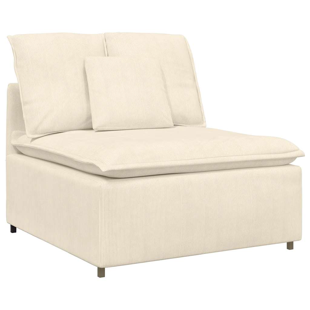 Modulares Sofa mit Kissen Cordstoff Creme