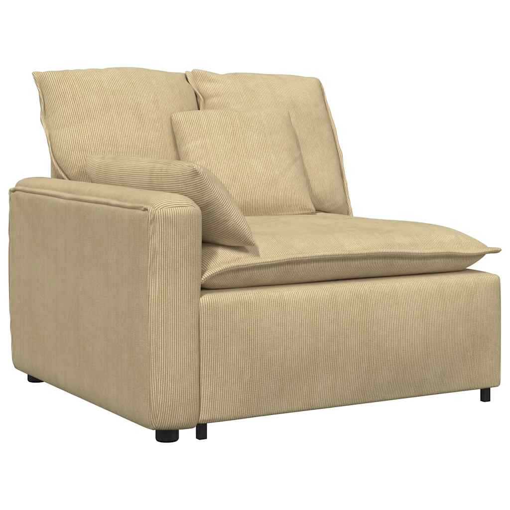 Modulares Sofa mit Kissen Cordstoff Graugrün