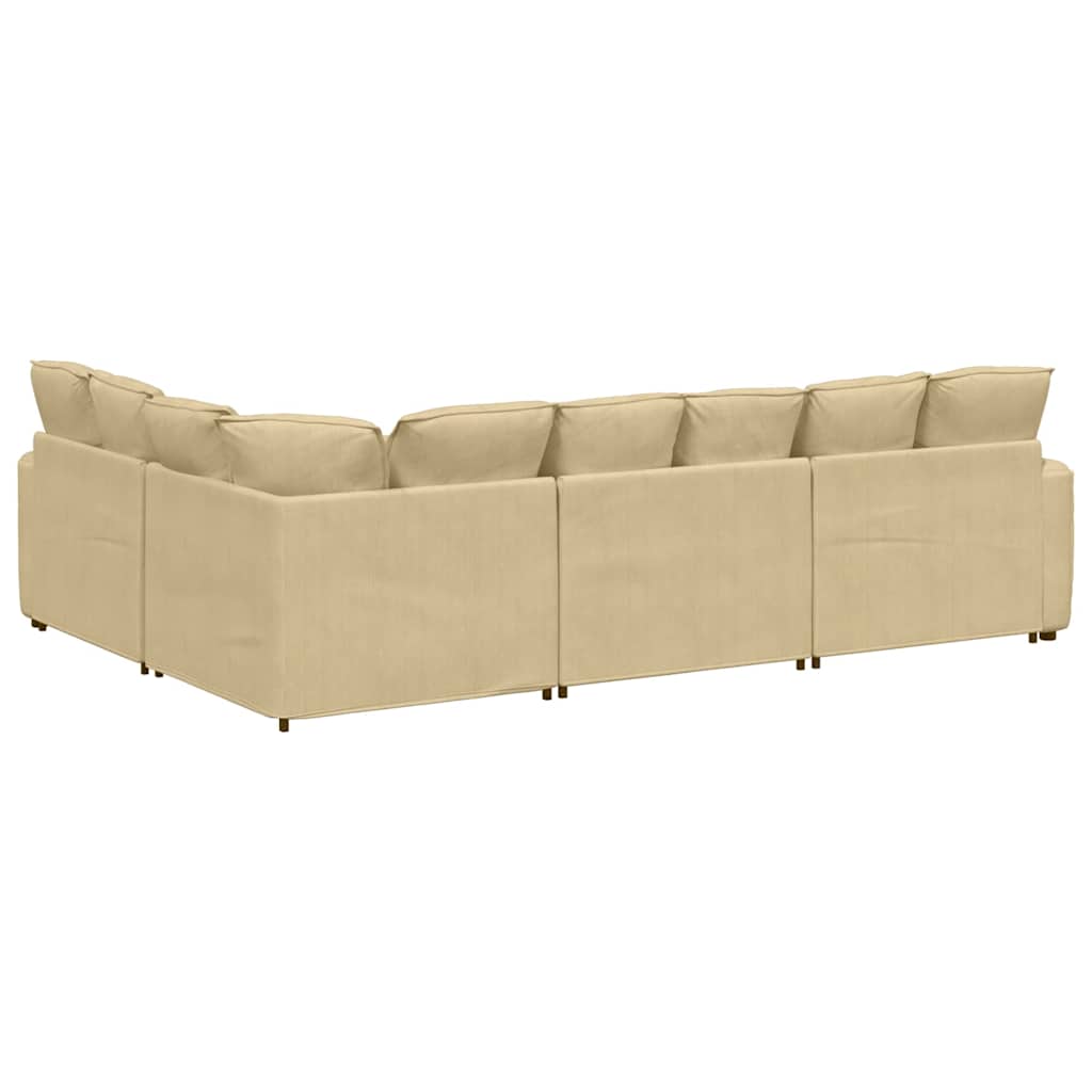 Modulares Sofa mit Kissen Cordstoff Graugrün