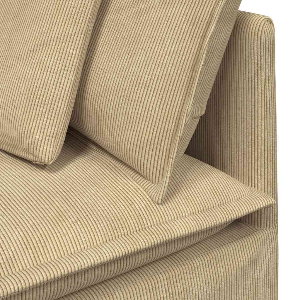 Modulares Sofa mit Kissen Cordstoff Graugrün