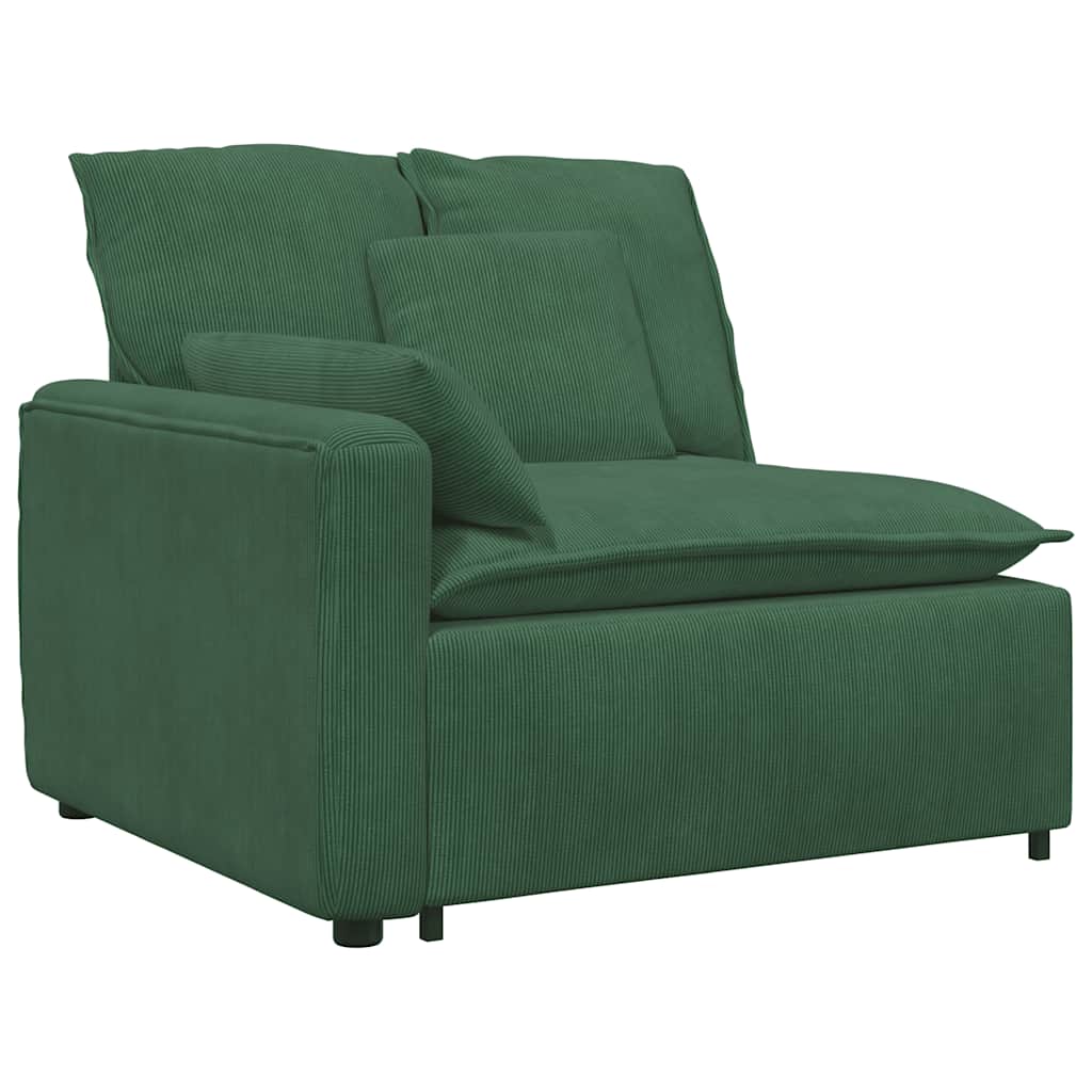 Modulares Sofa mit Kissen Cordstoff Dunkelgrün