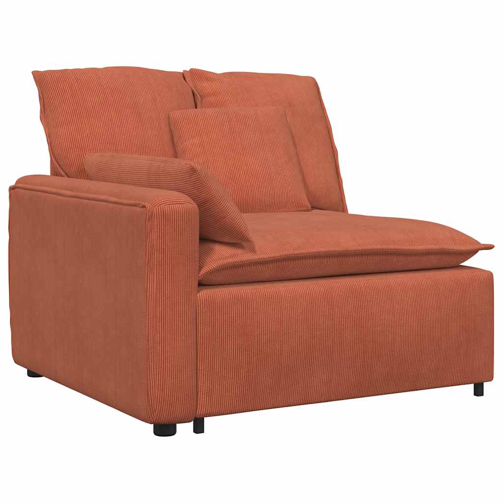Modulares Sofa mit Kissen Cordstoff Rot Orange