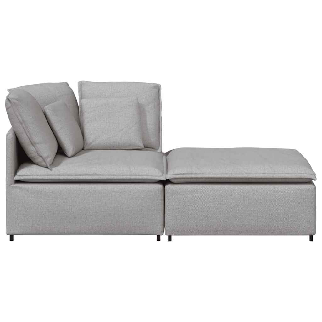 Modular sofa with footstool cushion fabric cloud grey