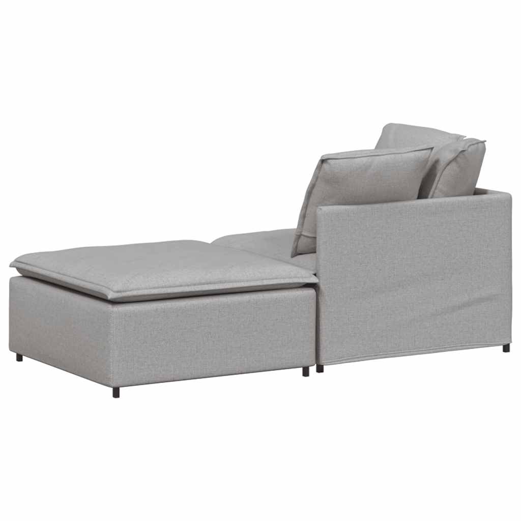 Modular sofa with footstool cushion fabric cloud grey