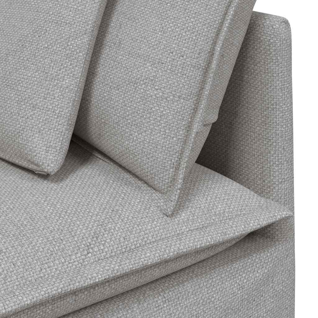 Modular sofa with footstool cushion fabric cloud grey