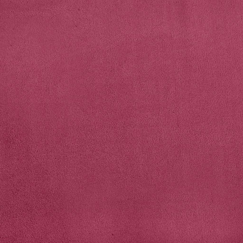 Modulares Sofa mit Fußhocker Kissen Samt Weinrot