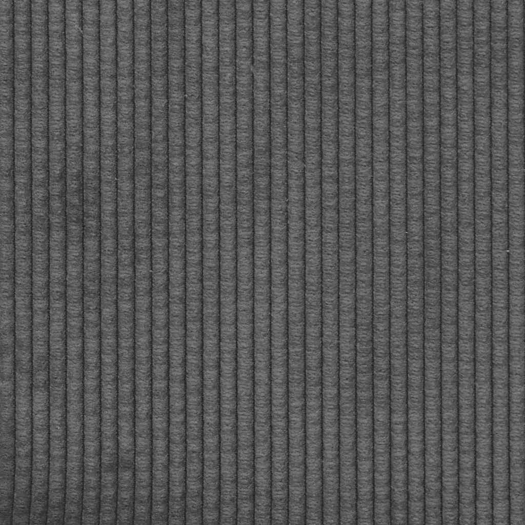 Modulares Sofa mit Fußhocker Kissen Cordstoff Dunkelgrau