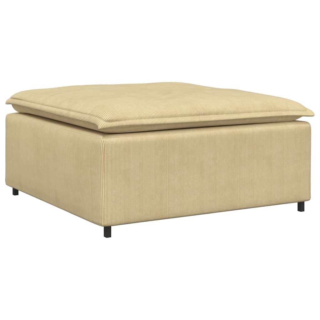 Modular sofa with footstool cushion corduroy light green grey
