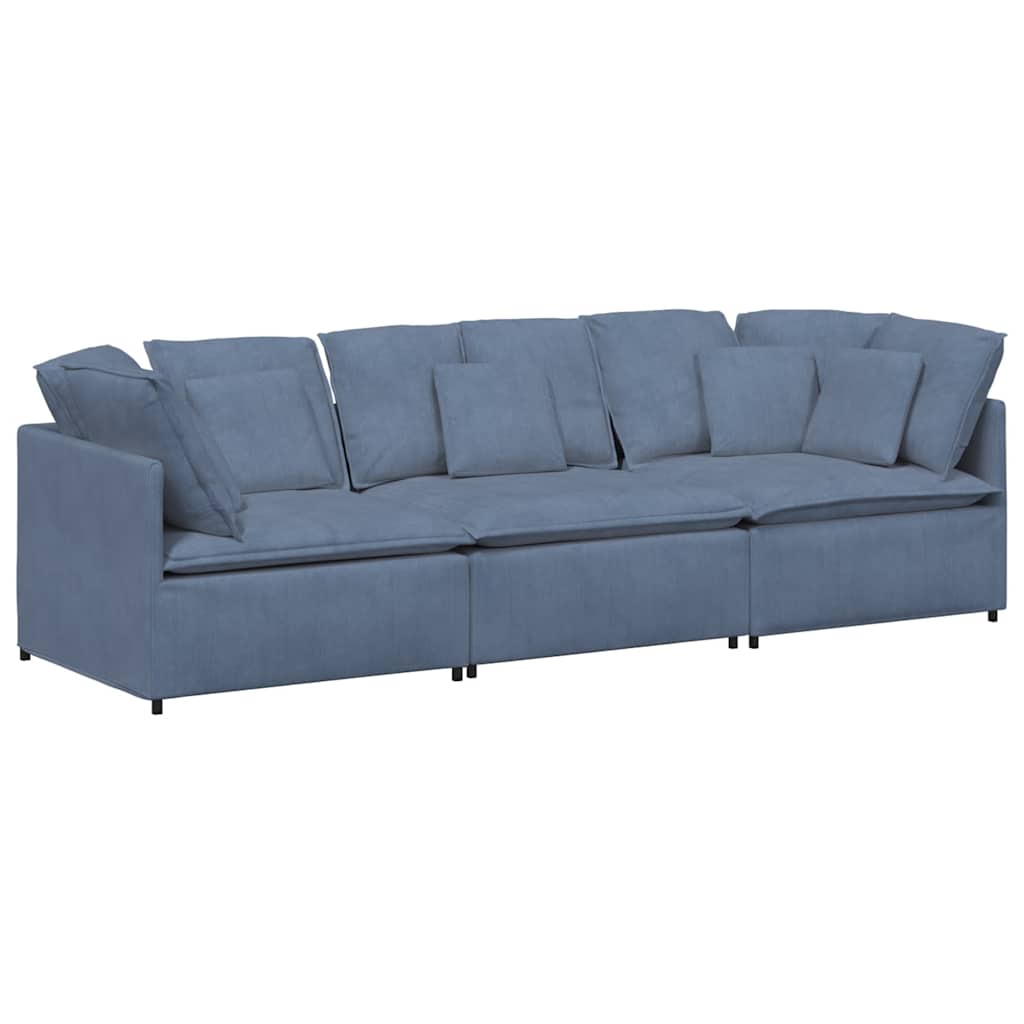Modular sofa with cushions corduroy blue