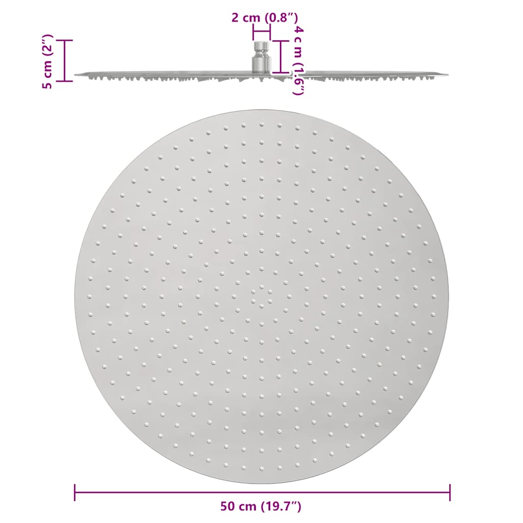 Regenbrause Edelstahl 304 50 cm Rund