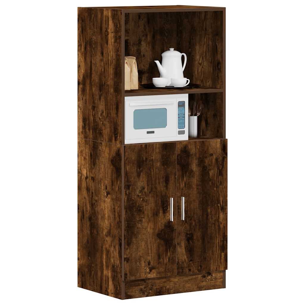 Kitchen Cabinet Smoked Oak 57x41.5x131.5 cm Wood Material