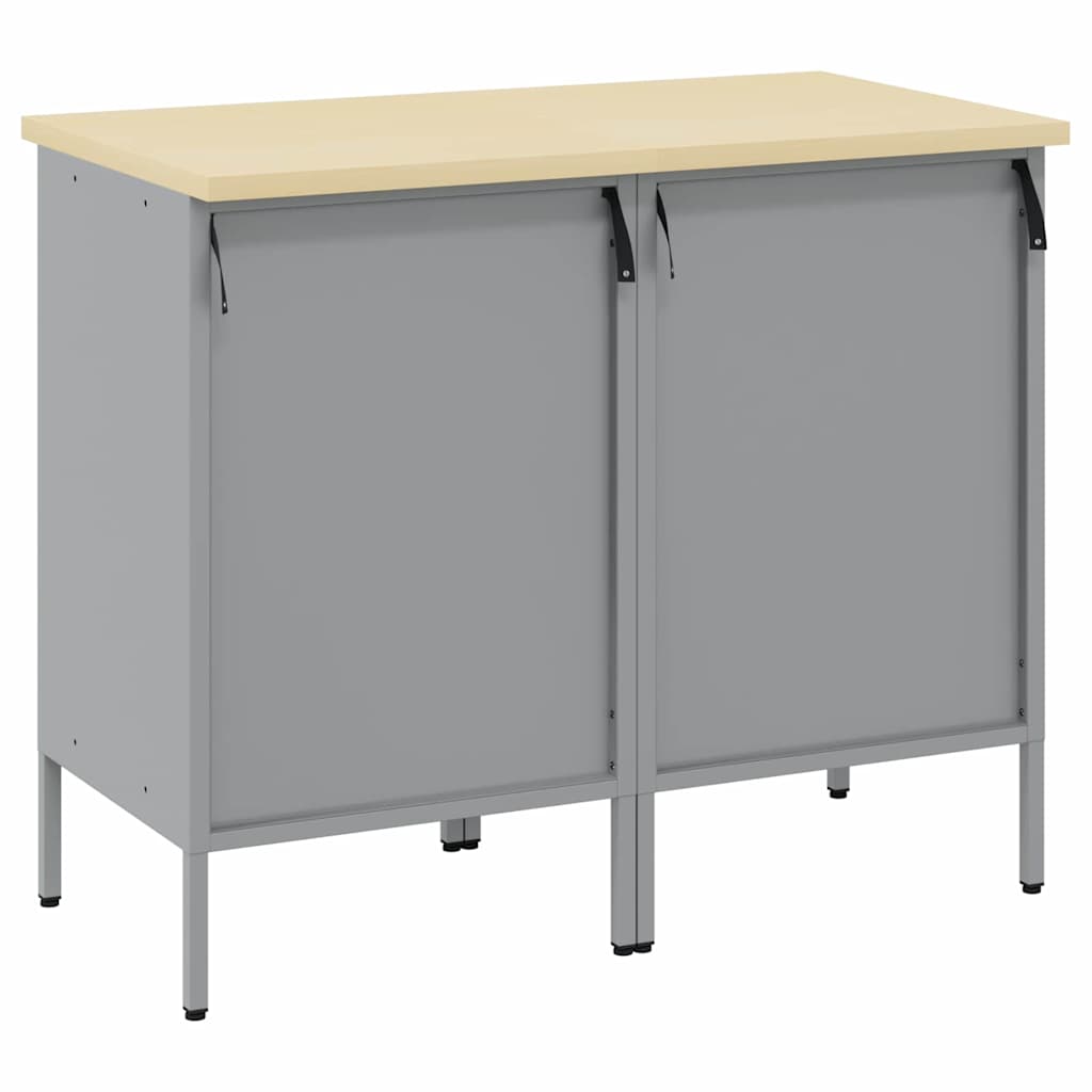 Werkbank mit Schubladen 2 pcs Schwarz und Grau 100 x 55 x 85 cm